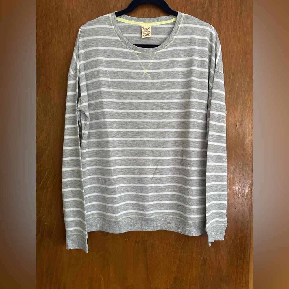 Faded Glory Gray and Navy Striped Top